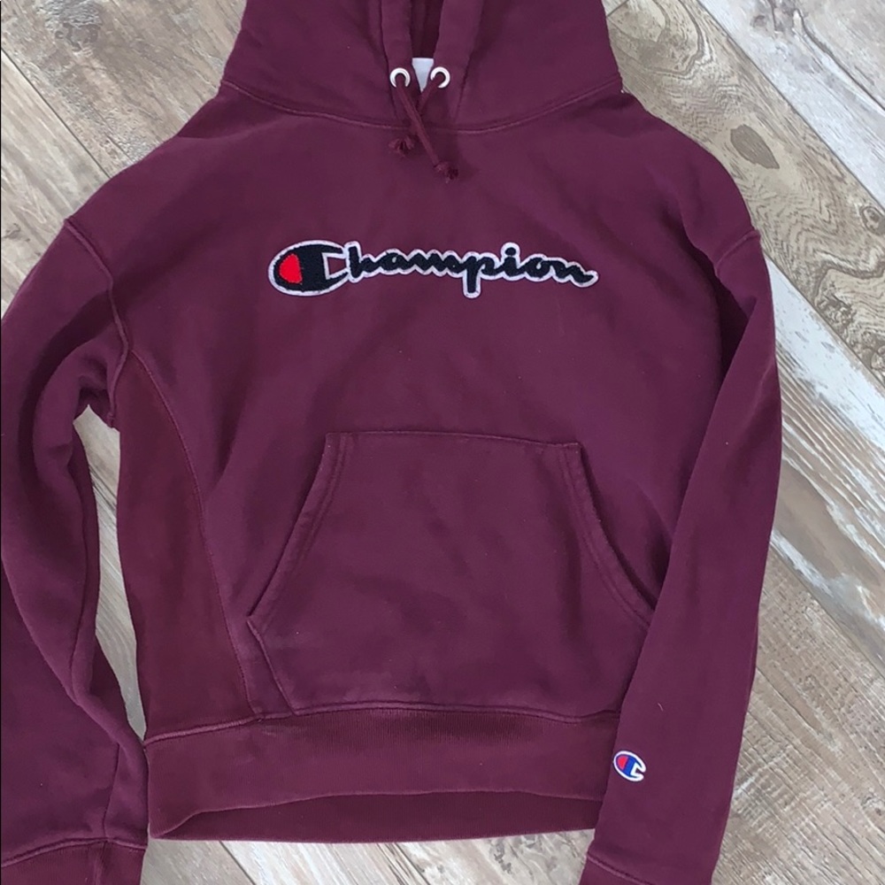 maroon champion hoodie
